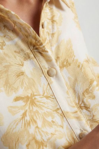 Robe Chemise Petite À Fleurs Avec Cordon De Serrage | Taille 48 - Wallis - Modalova