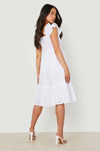 Petite Broderie, Manches Bouffantes, Robe Midi Bardot | Taille 34 - boohoo - Modalova