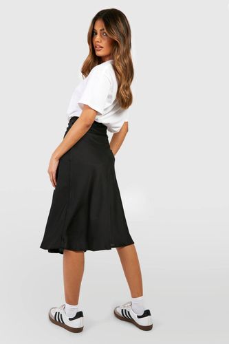 Jupe midi en satin à biais | Taille 44 - boohoo - Modalova