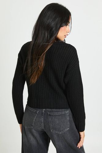 Cardigan Cropped Tricoté Épais | Taille Medium - boohoo - Modalova