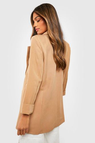 Basics Blazer en Tissu Tissé à Manchette Tournante, Coupe Décontractée | Taille 44 - boohoo - Modalova