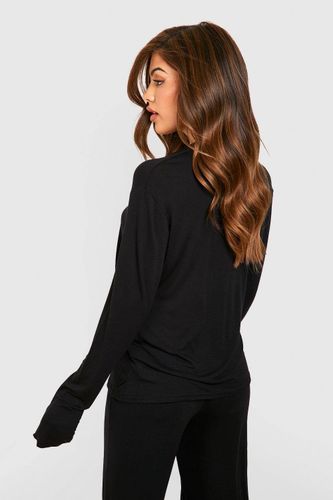 Jersey Chemise de Pyjama Boutonnée à Manches Longues | Taille 44 - boohoo - Modalova