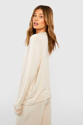 Jersey Chemise de Pyjama Boutonnée à Manches Longues | Taille 42 - boohoo - Modalova