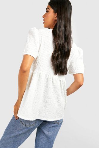 Haut smock texturé pour maternité | Taille 44 - boohoo - Modalova