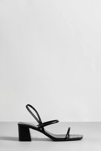 Talons slingback à coupe large et talon bloc bas | Taille 41 - boohoo - Modalova