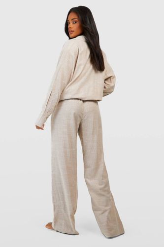 Pantalon de pyjama en coton à rayures tonales | Taille 42 - boohoo - Modalova