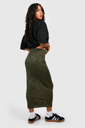 Jupe Midaxi léopard côtelée | Taille 44 - boohoo - Modalova