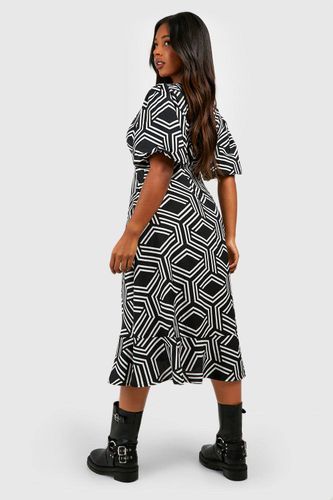 Robe Midi Smock à Imprimé Mono Plus | Taille 46 - boohoo - Modalova