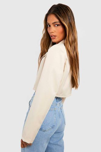Basics Blazer crop en tissu tissé à un bouton | Taille 44 - boohoo - Modalova
