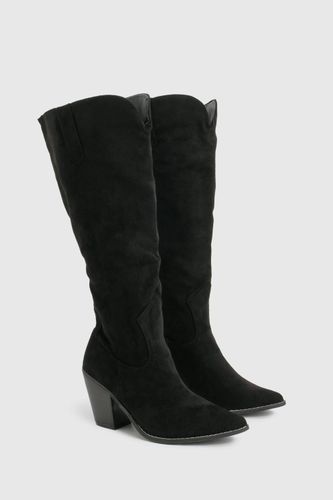 Bottes Cowboy Coupe Large En Synthétique | Taille 41 - boohoo - Modalova