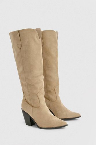 Bottes Cowboy Coupe Large En Synthétique | Taille 41 - boohoo - Modalova