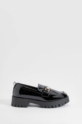 Mocassins À Barre En T Vernis Chunky Coupe Large | Taille 41 - boohoo - Modalova