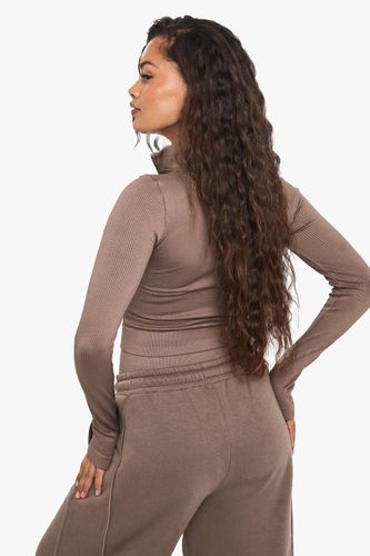 Basics Veste Zippée en Maille Côtelée Sans Couture | Taille Medium - boohoo - Modalova