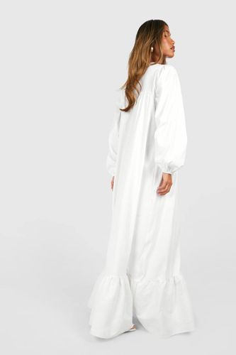 Robe Maxi Trapèze à Manches Blouson en Popeline | Taille 40 - boohoo - Modalova