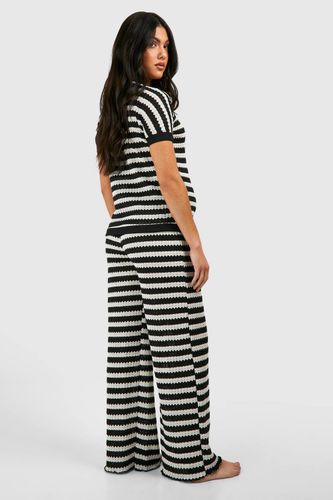 Maternity Stripe Crochet Beachwear Set | Taille 44 - boohoo - Modalova