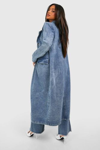 Trench-coat en denim à double boutonnage | Taille 44 - boohoo - Modalova