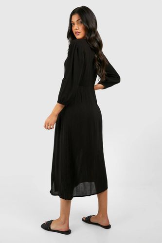 Robe midi de maternité en étamine à boutons | Taille 44 - boohoo - Modalova