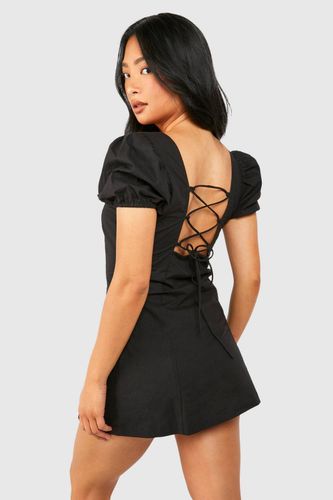 Petite Mini-Robe à Manches Bouffantes | Taille 44 - boohoo - Modalova