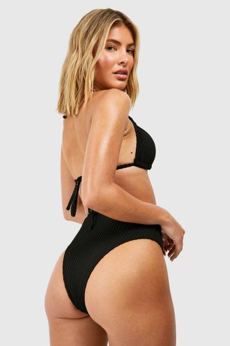 Texturé Haut de Bikini Triangle & Bas de Bikini Taille Haute | Taille 34 - boohoo - Modalova