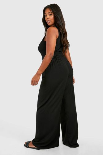Plus Pantalon tissé Plus à cordon de serrage à jambes larges | Taille 48 - boohoo - Modalova