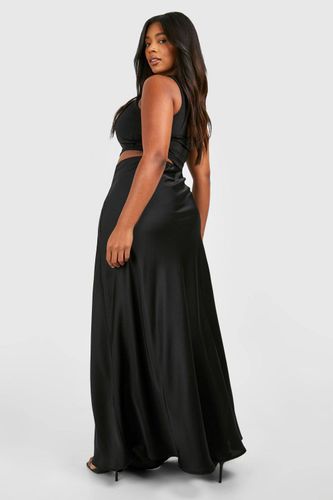 Jupe Maxi en Satin avec Cordon de Serrage | Taille 48 - boohoo - Modalova