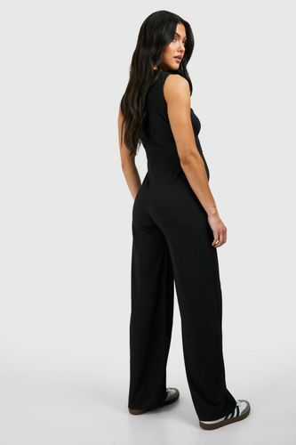 Combinaison de maternité en jersey côtelé sans manches avec détail de nœud pour se détendre | Taille 44 - boohoo - Modalova