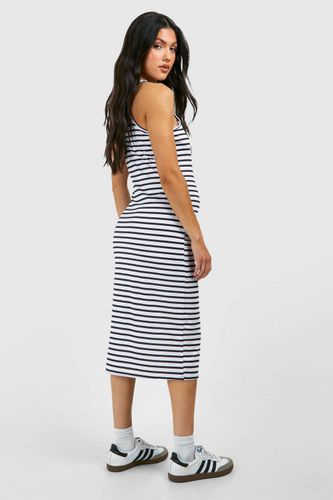Robe midi de maternité rayée à col rasoir | Taille 44 - boohoo - Modalova