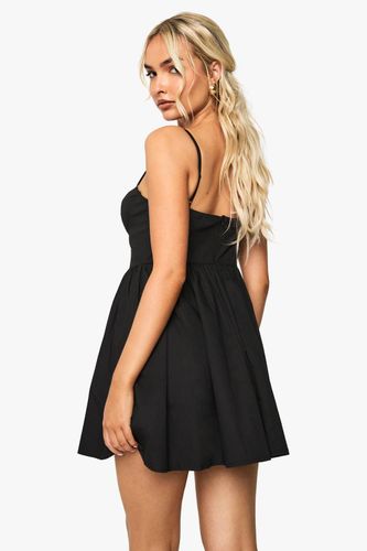 Robe skater en coton à taille en V style laitière | Taille 38 - boohoo - Modalova