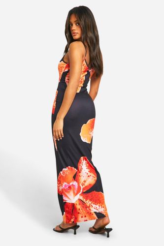 Robe longue forale à bretelles | Taille 46 - boohoo - Modalova