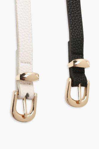 Femme 2 Pack Basic Skinny Belt - boohoo - Modalova