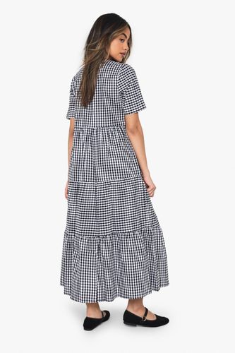 Robe midaxi smock en coton à carreaux | Taille 46 - boohoo - Modalova
