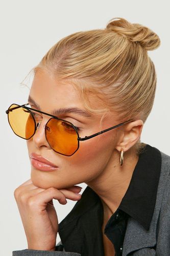 Lunettes de soleil aviateur rétro - boohoo - Modalova