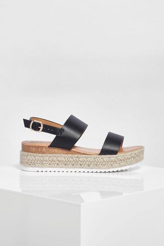 Espadrilles à plateforme à double bride | Taille 41 - boohoo - Modalova