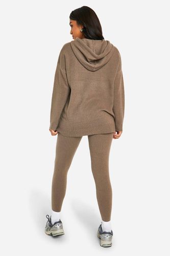 Petite ensemble coordonné en maille douce : Sweat à capuche et pantalon | Taille Medium - boohoo - Modalova