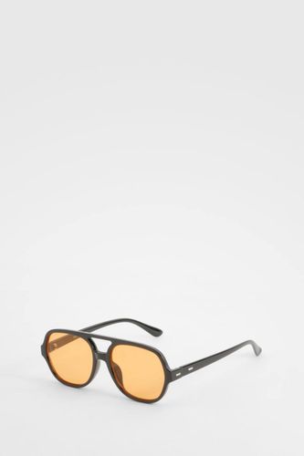 Lunettes de soleil aviateur à monture épaisse - boohoo - Modalova