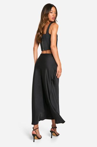 Jupe midaxi en satin style slip | Taille 46 - boohoo - Modalova