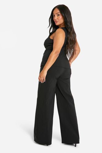 Plus Super Stretch Gilet à Ligne Longue Ajusté & Pantalon à Jambes Larges | Taille 48 - boohoo - Modalova