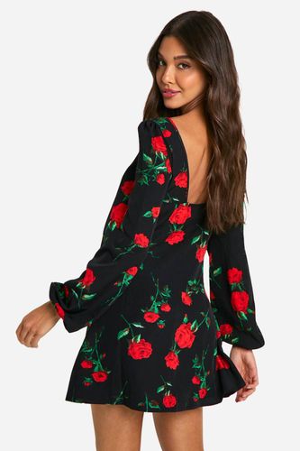 Mini robe laitière à fleurs | Taille 46 - boohoo - Modalova