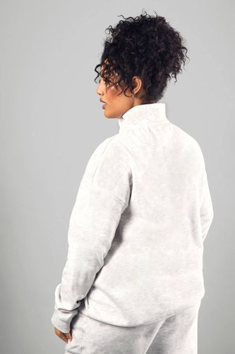 Sweat oversize à col zippé et broderie | Taille 46 - DSGN Studio - Modalova