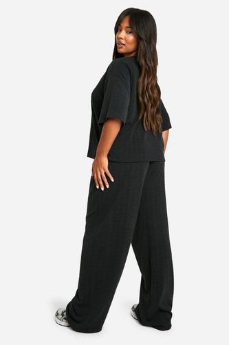 Plus T-shirt Plus & Wide Leg Trouser Co Ord | Taille 48 - boohoo - Modalova