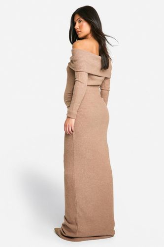 Robe Maxi Maternité en Côtelé Doux à Épaules Dévoilées et Colonne | Taille 44 - boohoo - Modalova