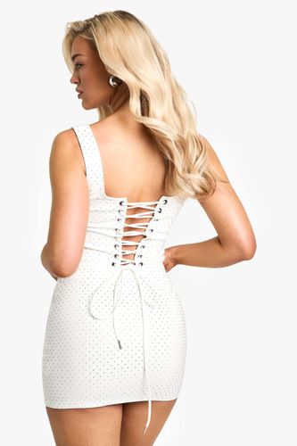 Mini-jupe diamantée Hot Fix | Taille 44 - boohoo - Modalova
