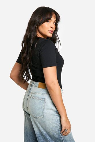 Basics Plus Bodysuit en coton à encolure carrée et manches courtes | Taille 48 - boohoo - Modalova