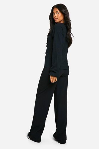 Ensemble Coordonné Tall Blouse Froissée à Nœud et Pantalon | Taille 46 - boohoo - Modalova