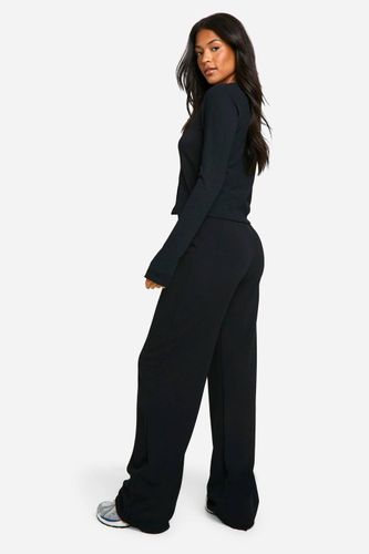 Ensemble coordonné Cardigan long froissé et Pantalon à jambe large | Taille 42 - boohoo - Modalova