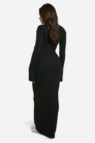 Robe maxi à côtes larges et manches évasées | Taille 38 - boohoo - Modalova