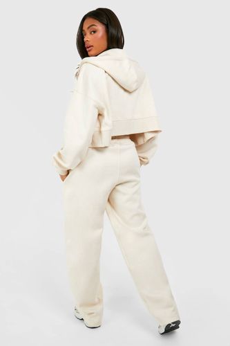Deep Hem Crop Top 3 Piece Hooded Tracksuit | Taille Small - boohoo - Modalova
