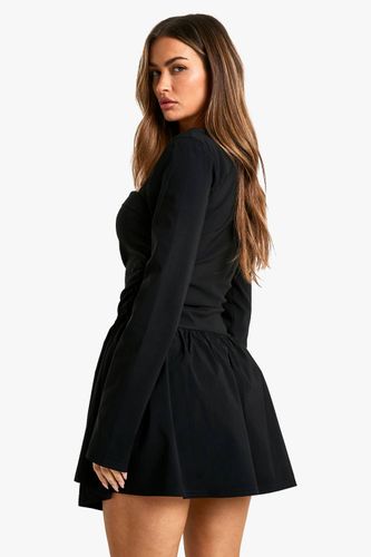 Robe Patineuse Mini À Manches Longues | Taille 46 - boohoo - Modalova