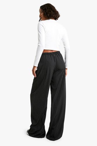 Tall - Pantalon large à rayures et cordon de serrage | Taille 46 - boohoo - Modalova