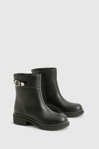 Bottines Chunky à Détails Boucles Coupe Large | Taille 40 - boohoo - Modalova
